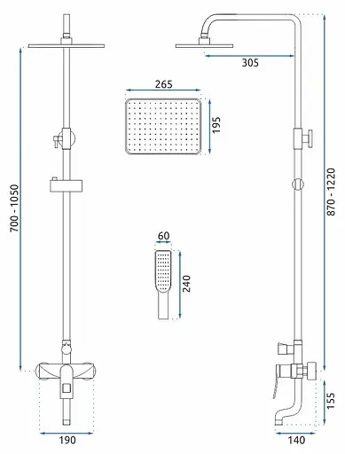 Душовя система Rea Soul з виливом brushed gold REA-B9962, Золотий - фото 4