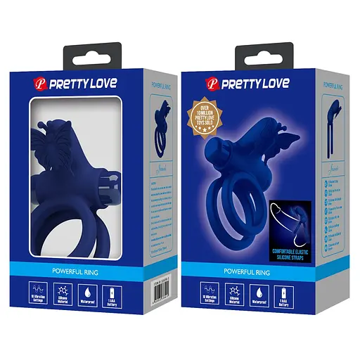 Виброкольцо Pretty Love Passionate Ring синий - фото 10