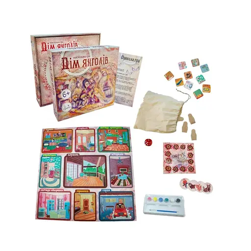 Настільна гра "Будинок ангелів Strateg 30101, 5 дерев'яних фігурок - фото 2