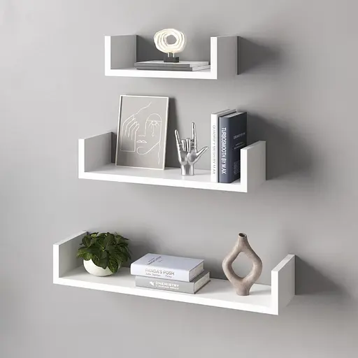 Набор из 3 навесных полок Vays M37 Белый из ЛДСП для дома офиса гостиной