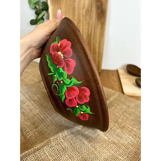 Салатник керамічний (глиняний) Мак 2.5 л - фото 2