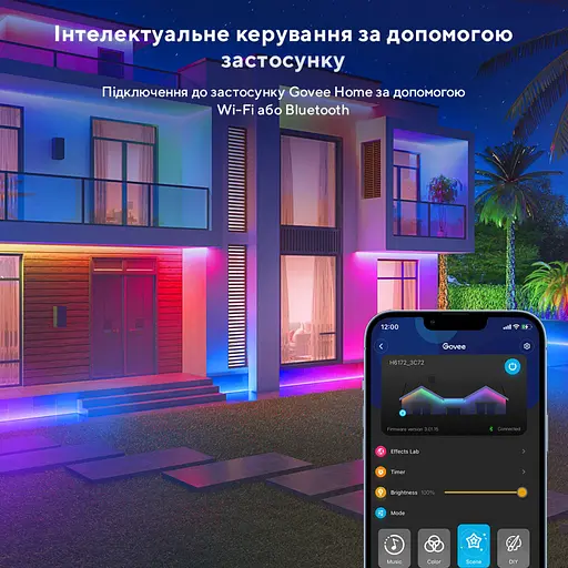 Светодиодная лента Govee Phantasy Outdoor LED RGBIC Strip Lights 10м Белый (H61723D1) - фото 6