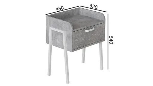 Тумба модульная Ferrum-decor Бетти 540x450x320 металл Белый ДСП Бетон 16 мм (FRD-102996) - фото 3