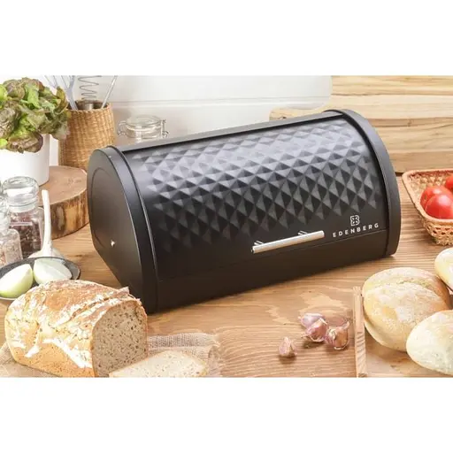 Хлібниця з нержавіючої сталі Edenberg 38.5x27x19 см чорна EB-133 - фото 4