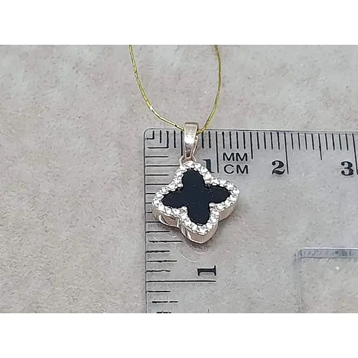 Золотая подвеска Платон Клевер с агатом. 1П181/67Б - фото 3