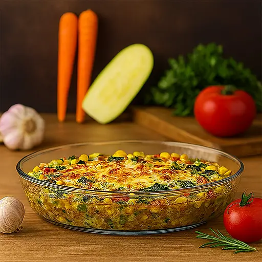 Скляне кругле жароміцне блюдо форма для запікання Nadir 2.4 л, Marinex Прозорий 87908 - фото 3