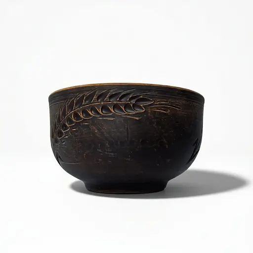 Салатник з червоної глини 700мл Колосок молочена кераміка Український глиняний посуд - фото 3