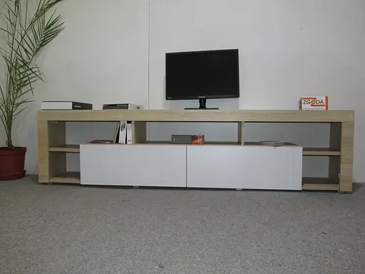 Тумба под телевизор с 5 полками М-ЗОН Джеко 200 Сонома/Антрацит (MZN-031039) - фото 3