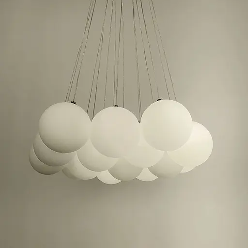 Люстра-пучок на 15 білих плафонів у латунному корпусі | Арт. MJ 201/15 AB+WT | Line F - фото 2