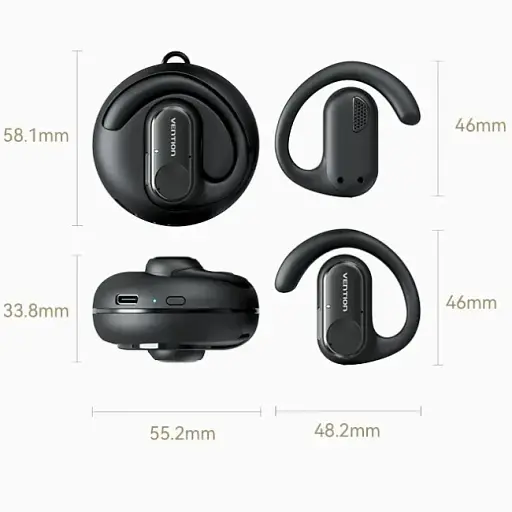 Навушники TWS Vention OpenBeat O11 Black - фото 3