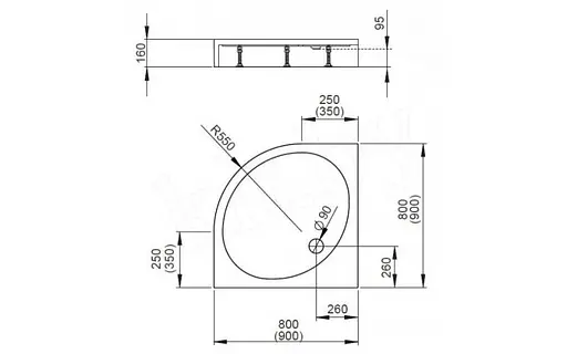 Душовий піддон Radaway Patmos A 90 Compact 4S99155-05 - фото 5