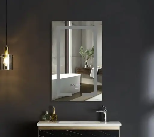 Зеркало Mixxus HARD MR06-50x80-CASE с LED Touch, Anti-fog, димером, рег. яркости, часами (MI6657) - фото 4