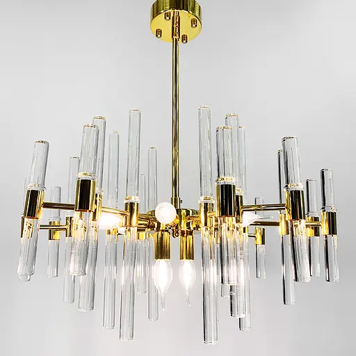 Люстра-реплика Alinar Crystal на 8 ламп (диаметр 60 см) Line.F MJ 139/8 GD - фото 3