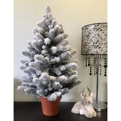 Ялинка Hvoya Premium лита у горщику 90 см засніжена