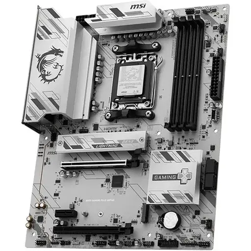 Материнская плата MSI AM5 B850 Gaming PLUS WIFI6E, B850, 4xDDR5, Int.Video (CPU), 4xSATA3, 2xM.2, 2xPCI-E 4.0 x16, 1xPCI-E 3.0 x1, ALC897, Realtek 8125D 2.5G, WiFi 6E, Bluetooth 5.3, 11xUSB 3.2 / 4xUSB 2.0, HDMI/DP, ATX - фото 3