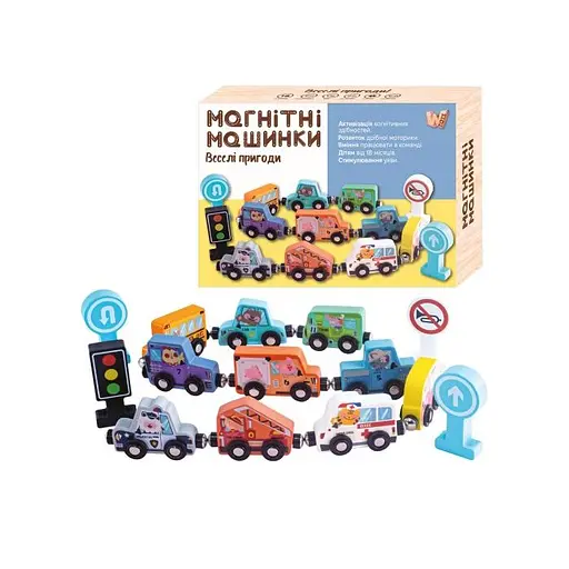 Набір магнітних машинок WToys Веселі пригоди 