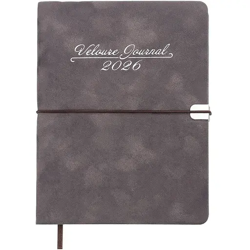 Щоденник датований Buromax Velour 2026 A5 штучна шкіра сірий (BM.2134-09)