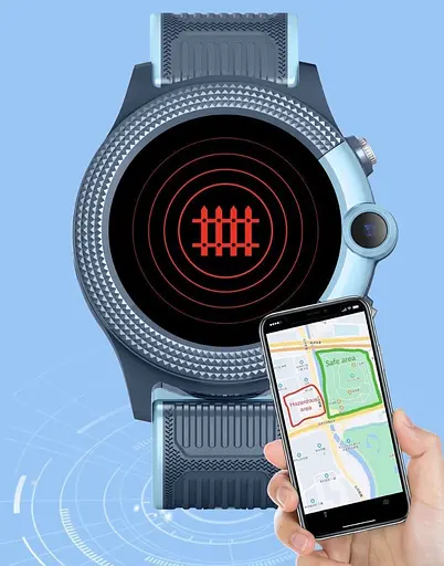 Смарт-часы детские LEMFO D36 4G с камерой WI-FI GPS SIM-карта геозабором силиконовый ремешок Blue (16737) - фото 5