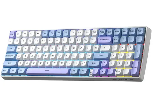 Клавіатура ігрова Aula S-100 PRO Wireless White-Blue ENG/UKR Red Switch Hot-Swap USB, 2.4G, Bluetooth - фото 1