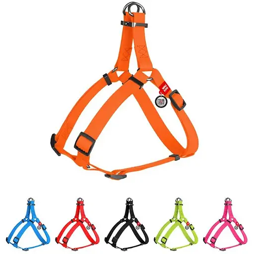 Шлея для собак Waudog Waterproof водостійка з QR паспортом, металічна пряжка-фастекс, помаранчевий - фото 2