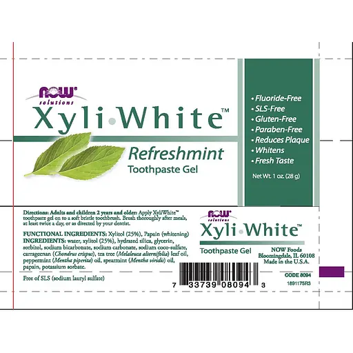 Зубна паста-гель Now Foods Xyli White Refreshmint 40 шт. - фото 2