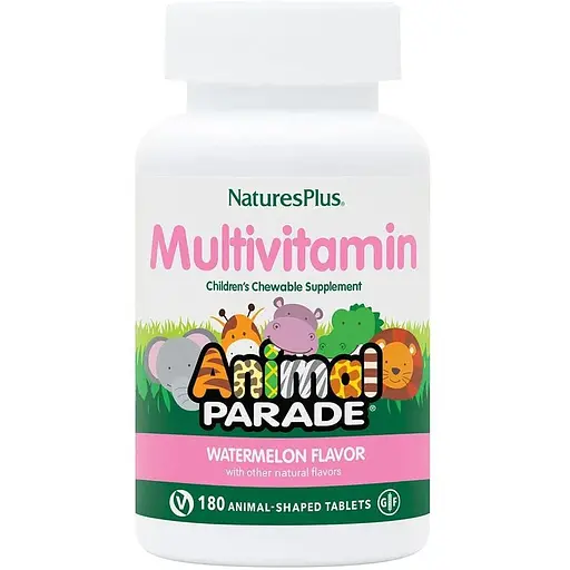 Вітаміни та мінерали Natures Plus Animal Parade Children's Multivitamin, 180 жувальних таблеток - Кавун