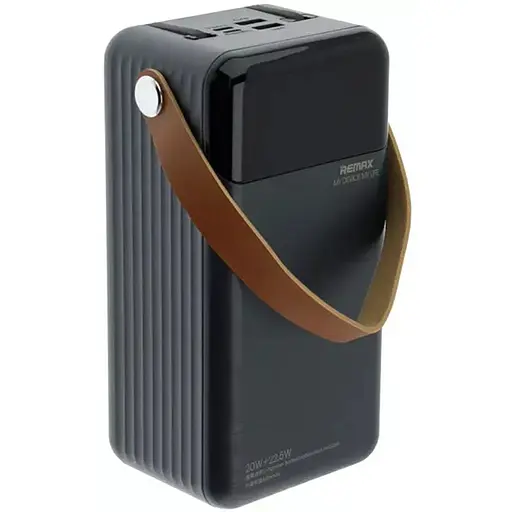 Павербанк Remax Lesu II Series RPP-565 / 60000мАг / до 22,5 Вт / USB-C+USB-A+Lightning / PD+QC / із вбудованими кабелями / Сірий - фото 1