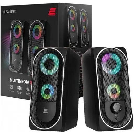 Акустическая система 2E PCS234 RGB, 2.0, USB Black (2E-PCS234BK)
