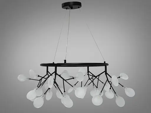 Гармонично сбалансированная, люстра на тросах "Светлячок", 36 ламп, черная - фото 1