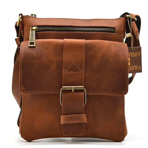 Кожаная мужская сумка через плечо TARWA 24х30х4 см sum0025724 - фото 5