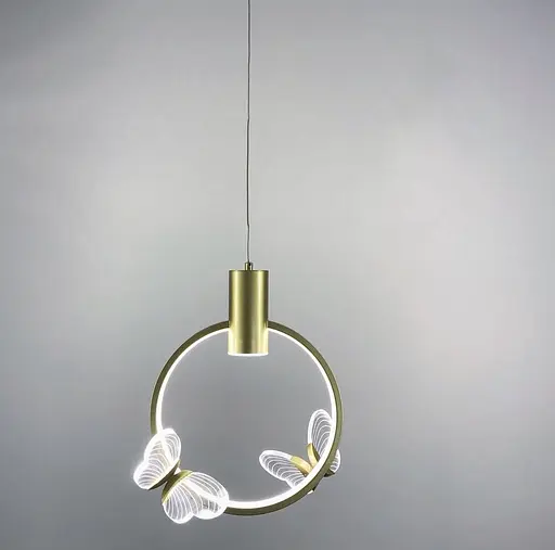 Вишуканий світильник в формі кільця з підсвіткою на 2 метелики Line.F C 1201-2 - фото 5