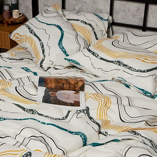 Комплект постельного белья Moon&Star Бязь Gold Люкс Natural Waves King Size 220x240 наволочки 4х50х70 - фото 6