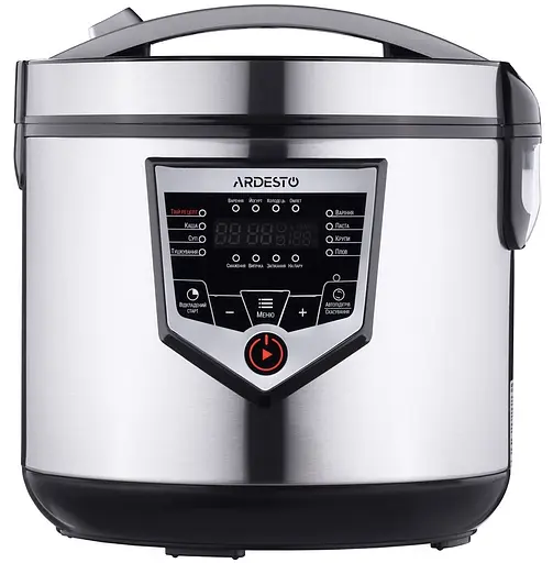 Мультиварка Ardesto MC-X16X, Inox, 860W, 4л, 16 программ, LED-дисплей, электронное управление, антипригарное керамическое покрытие чаши, программа Твой рецепт, книга рецептов, половник, дуршлаг - фото 1