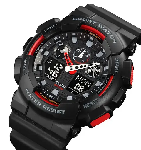 Часы мужские наручные Skmei 1832 (Черный с красным) - фото 2