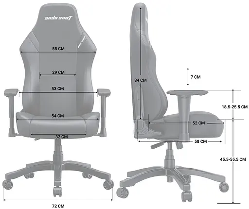 Ігрове крісло Anda Seat Luna Size L Grey Fabric (AD18-44-G-F) - фото 9