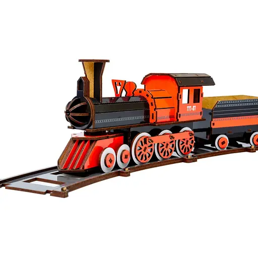 Деревянный 3D конструктор Поезд PuzzleOk Puz-00924 231 деталь - фото 5