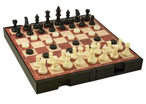 Настольная игра CAYRO Магнитные шахматы-шашки-нарды с отсеками для хранения фигур (поле 24x24 см) (446) - фото 3