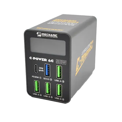 Зарядная станция с цифровой индикацией Mechanic C-Power 6C 40W Gray