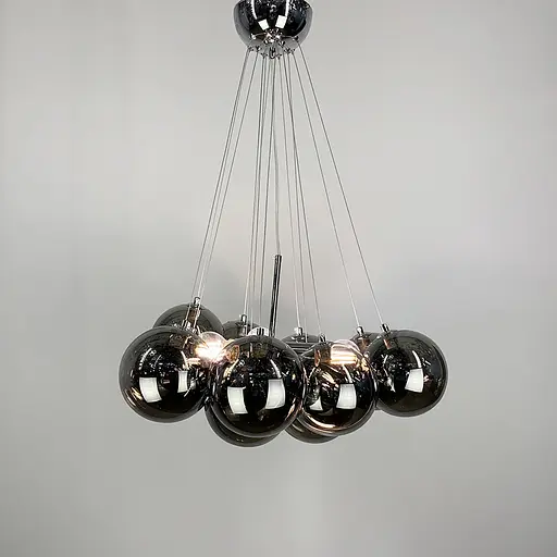 Люстра-пучок на 12 графітових плафонів Line.F MJ 140-650 CH+CR - фото 1