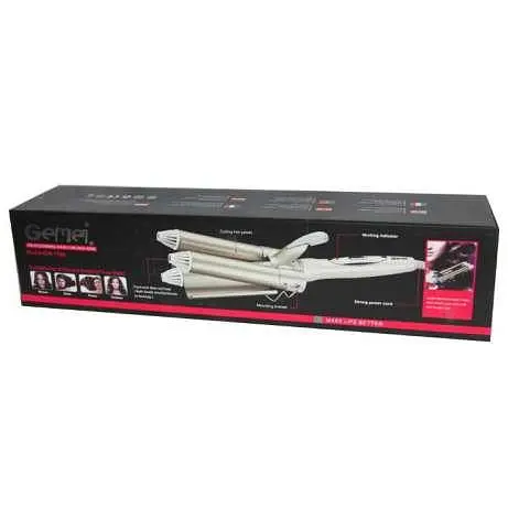 Потрійна плойка (щипці для волосся) керамічне покриття Gemei GM 1988 - фото 10