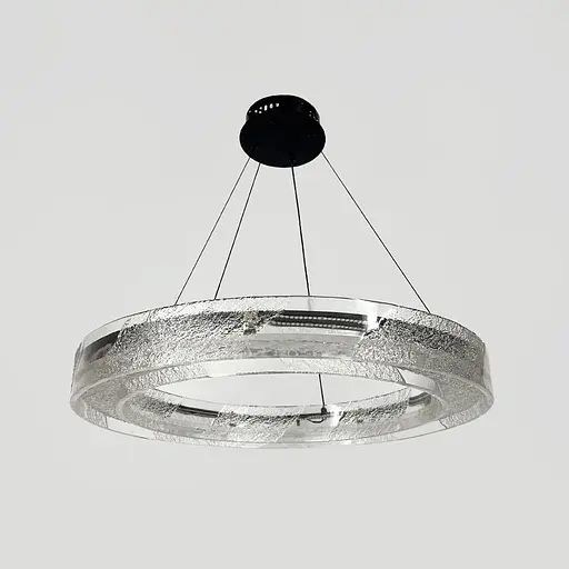 Люстра з підвісним корпусом з прозорого рельєфного акрилу Ø 60 см | Line F | Арт. MJ372-600 BK - фото 7
