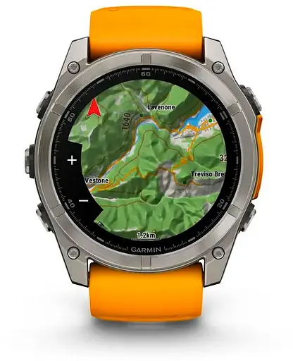 Смарт-годинник Garmin Fenix 8 47mm AMOLED Sapphire Titanium w. Spark Orange/Graphite Silicone Band (010-02904-10/11) - фото 6
