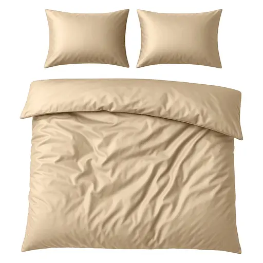 Комплект постільної білизни Ideia Сатин полуторний без простирадла 145х215 см (8-36086_беж)