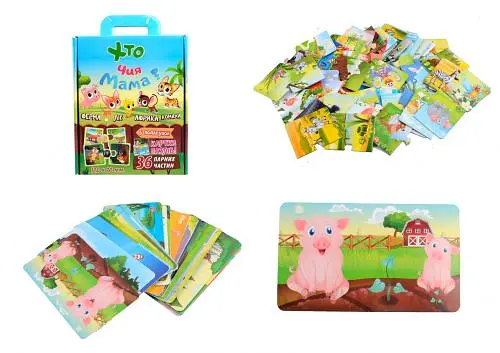 Пазли "Хто чия мама?" 30701 Strateg укр коробці (4823113801670) - фото 1