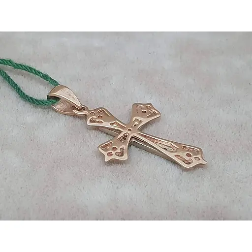 Золотий хрестик ЮЗ "Багет" з діамантами. 31004/4 - фото 3