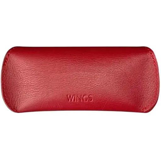 Кожаный чехол для очков BlankNote с клапаном на магните Wings Красный - фото 1