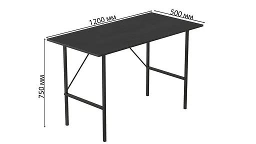 Стіл письмовий Line Тайм Ferrum-decor 750x1200x500 Чорний метал ДСП Сосна Кембра 16 мм (FRD-104880) - фото 4