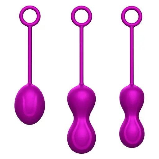 Набір вагінальних кульок Foxshow Kegel Balls Set, 3 шт., фіолетовий