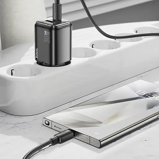 СЗУ Hoco N53 Monsoon PD30W+QC3.0 (1USB-A/1C) + кабель Type-C to Type-C - фото 4