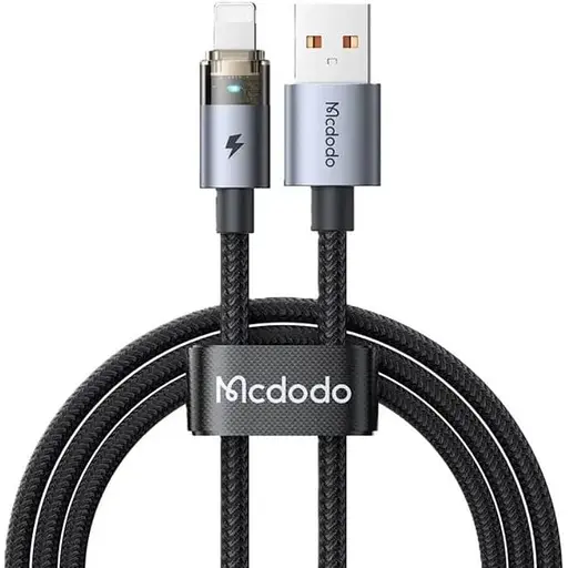 Кабель Mcdodo Lightning Transparent Cable with Charging Light 1.2 м CA-6910 Чорний